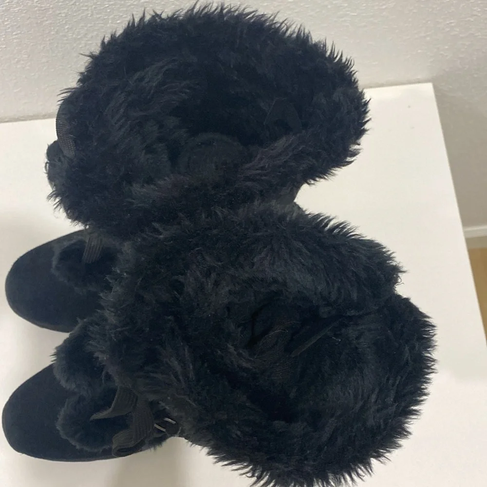SPORTO WATERPROOF BLACK SUEDE FAUX FUR CUFF WINTER SNOW BOOTS~ Size 8.5 - Picture 6 of 16